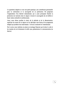 L'organisation d'un festival touristique