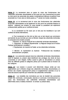 Avant projet de statut des fonctionnaires des C.T.D. au Cameroun