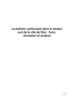 La pollution particulaire à Sfax