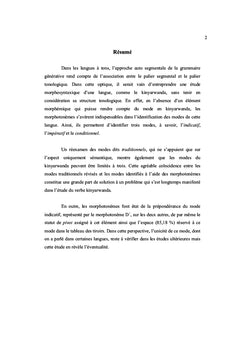 Les morphotonèmes dans l'identification des modes en kinyarwanda