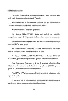 Statut des mères et survie des enfants au Tchad