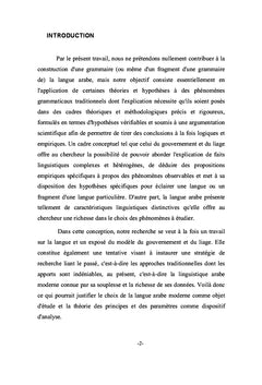 Catégories fonctionnelles et structures argumentales en arabe standard
