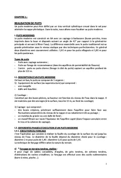 Construction des Puits. Forages d'eau