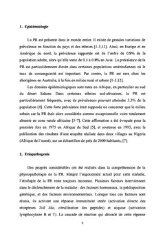 La polyarthrite rhumatoïde en milieu rural au Sénégal
