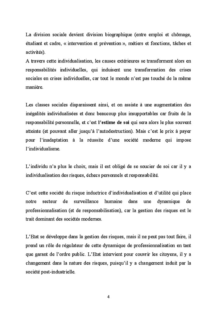 Professionnalisation des agents de prevention et de securité privée