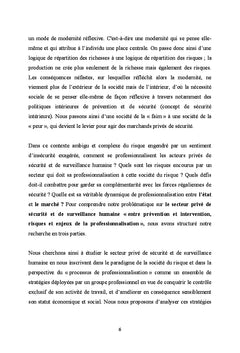 Professionnalisation des agents de prevention et de securité privée