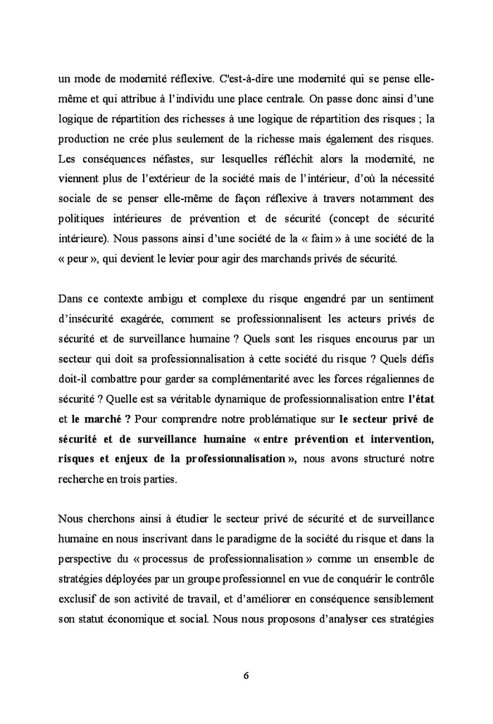 Professionnalisation des agents de prevention et de securité privée