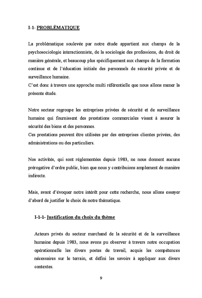 Professionnalisation des agents de prevention et de securité privée