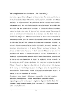 Trust exprès privé, fidéicommis latino-américain et fiducie française