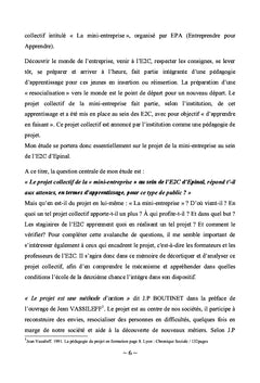 Le projet collectif de la Mini-Entreprise