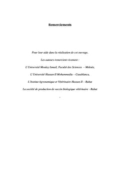 Caractérisation moléculaire de l'ibv au maroc