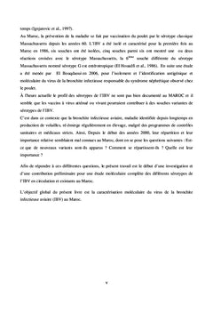 Caractérisation moléculaire de l'ibv au maroc