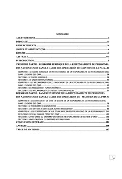 La responsabilite du personnel des Nations Unies dans le cadre des OMP