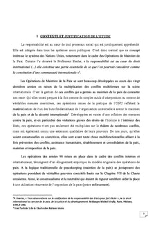La responsabilite du personnel des Nations Unies dans le cadre des OMP