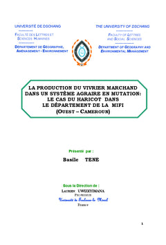 La production du vivrier marchand dans un systeme agraire en mutation