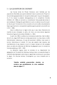 La production du vivrier marchand dans un systeme agraire en mutation
