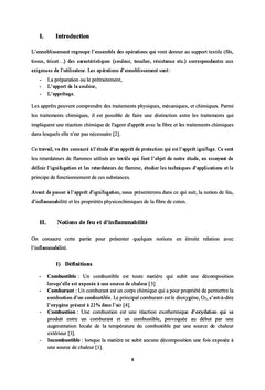 Application d'un traitement d'ignifugation pour un article textile