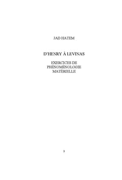 D'Henry A Levinas