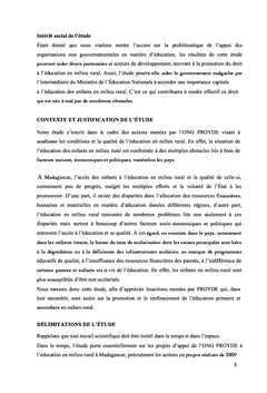 Le Droit à l'Education en Milieu Rural à Madagascar