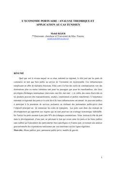 L'économie portuaire:
