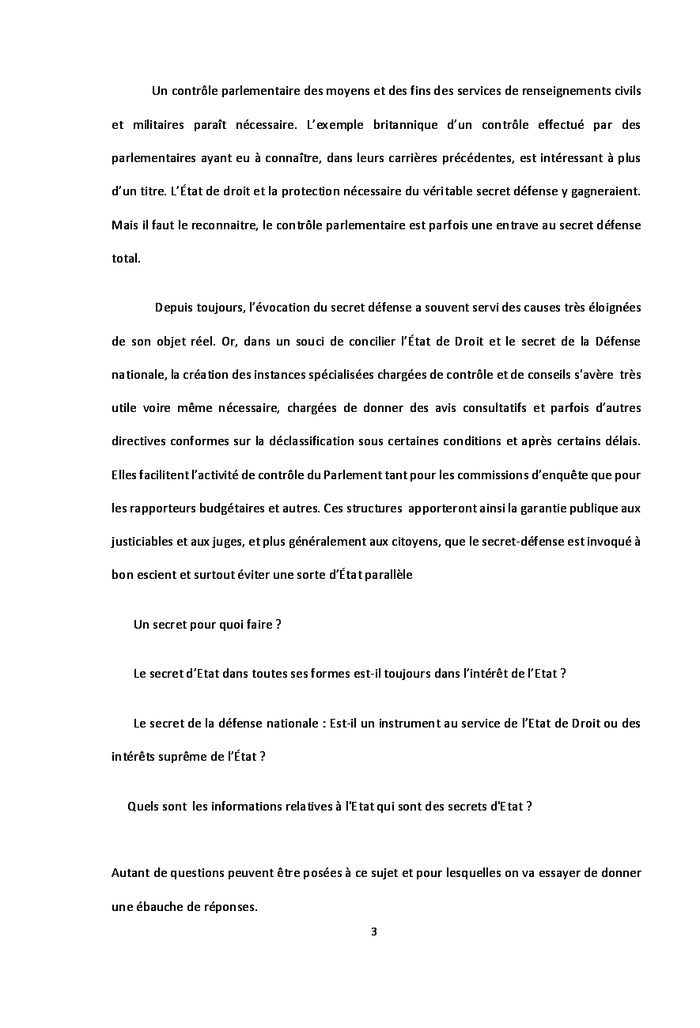 Le secret defense entre democratie et interets superieurs de l'etat
