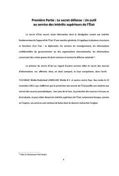Le secret defense entre democratie et interets superieurs de l'etat
