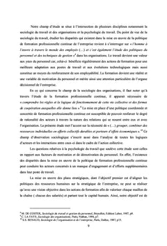 Analyse de la Formation Professionnelle et son impact en entreprise