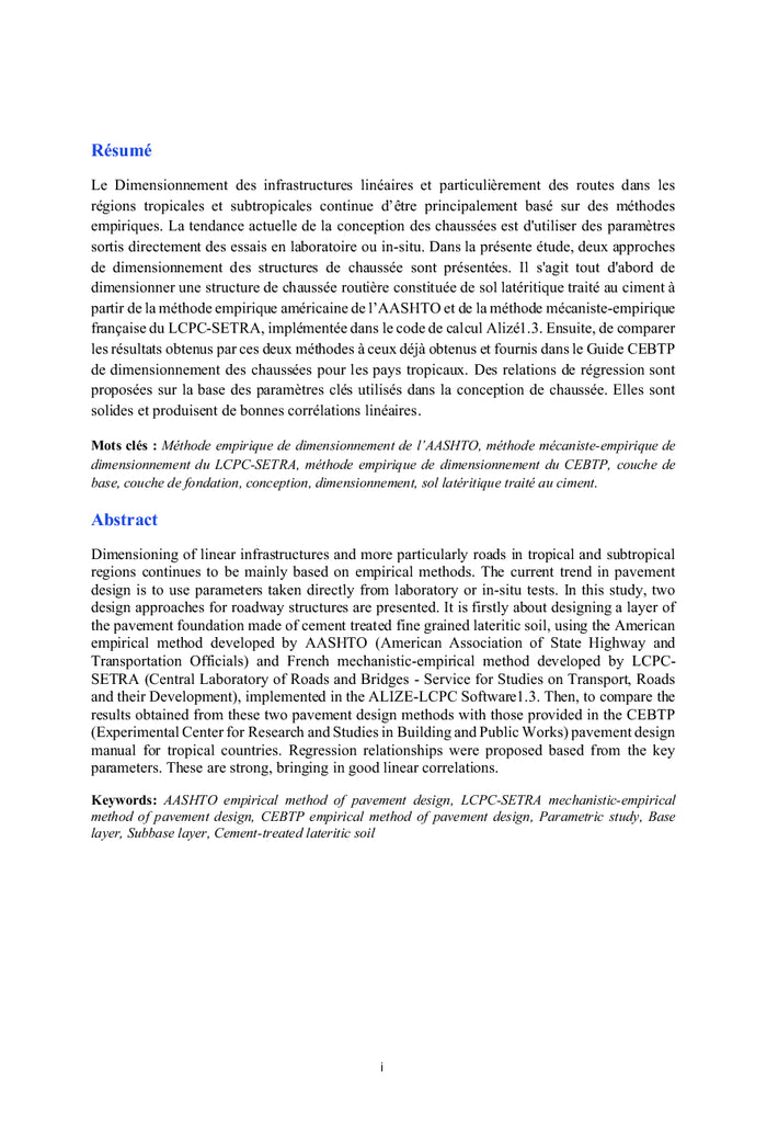 Conception et dimensionnement des structures de chaussée routière
