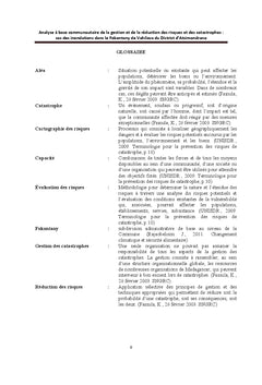 Analyse A base communautaire de la GRC: cas des inondations