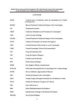 Analyse A base communautaire de la GRC: cas des inondations
