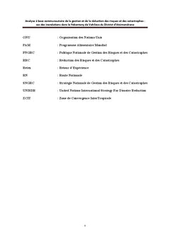 Analyse A base communautaire de la GRC: cas des inondations