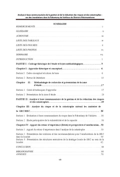 Analyse A base communautaire de la GRC: cas des inondations