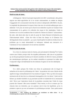 Analyse A base communautaire de la GRC: cas des inondations