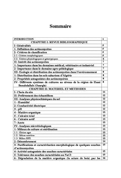 Essai de caracterisation des actinomycetes dans la wilaya de ouargla