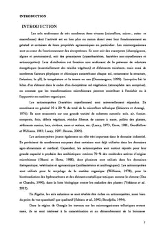 Essai de caracterisation des actinomycetes dans la wilaya de ouargla