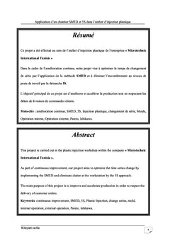 Application d'un chantier SMED/5S dans l'atelier d'injection plastique