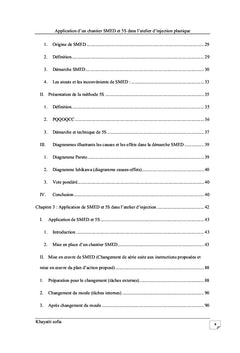 Application d'un chantier SMED/5S dans l'atelier d'injection plastique