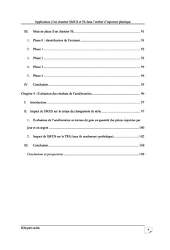 Application d'un chantier SMED/5S dans l'atelier d'injection plastique