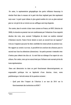 La légitimité du président élu au premier tour en RDC