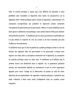 La légitimité du président élu au premier tour en RDC