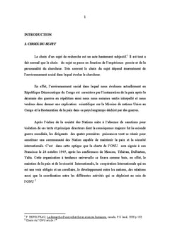 Les Nations Unies, la paix et les élections en RDC