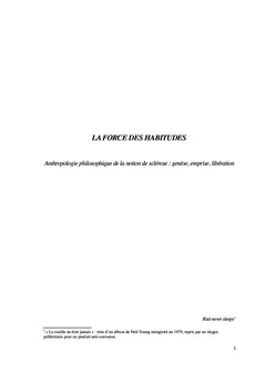 La force des habitudes