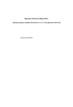 Depression et Sclerose en Plaques