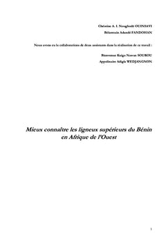 Mieux connaître les ligneux supérieurs du Bénin en Afrique de l'Ouest