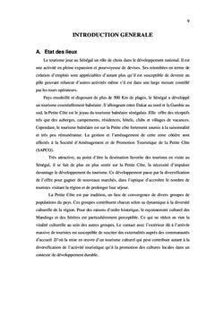 Mise en oeuvre d'un tourisme culturel au Senegal