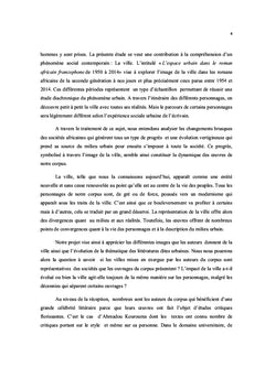 L'espace urbain dans le roman africain francophone