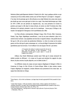 L'espace urbain dans le roman africain francophone