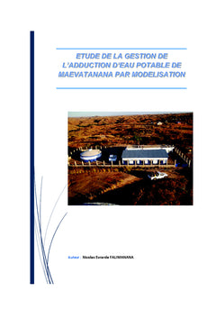 Etude de la gestion de l'adduction d'eau potable de Maevatanana
