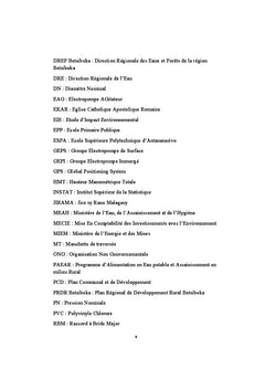 Etude de la gestion de l'adduction d'eau potable de Maevatanana