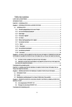 Etude de la gestion de l'adduction d'eau potable de Maevatanana